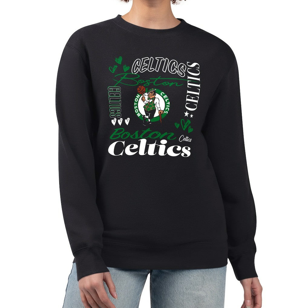 Boston Celtics G-III 4Her by Carl Banks Women's Collage Team Graphic Fleece Pullover Sweatshirt Black - NBA