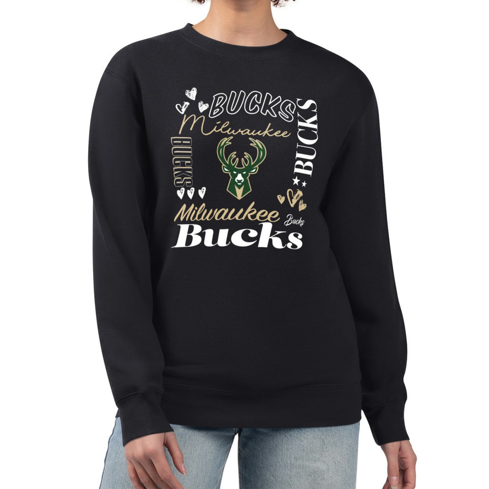 Milwaukee Bucks G-III 4Her by Carl Banks Women's Collage Team Graphic Fleece Pullover Sweatshirt Black - NBA