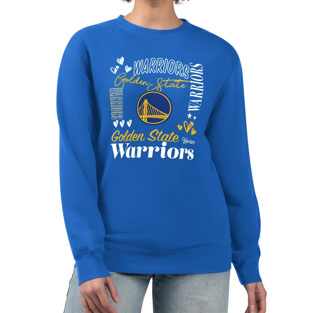 Golden State Warriors G-III 4Her by Carl Banks Women's Collage Team Graphic Fleece Pullover Sweatshirt Royal - NBA