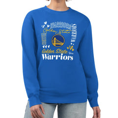 Golden State Warriors G-III 4Her by Carl Banks Women's Collage Team Graphic Fleece Pullover Sweatshirt Royal - NBA