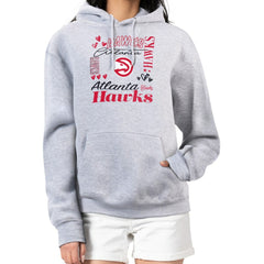 Atlanta Hawks G-III 4Her by Carl Banks Women's Team Collage Graphic Fleece Pullover Hoodie Heather Gray - NBA