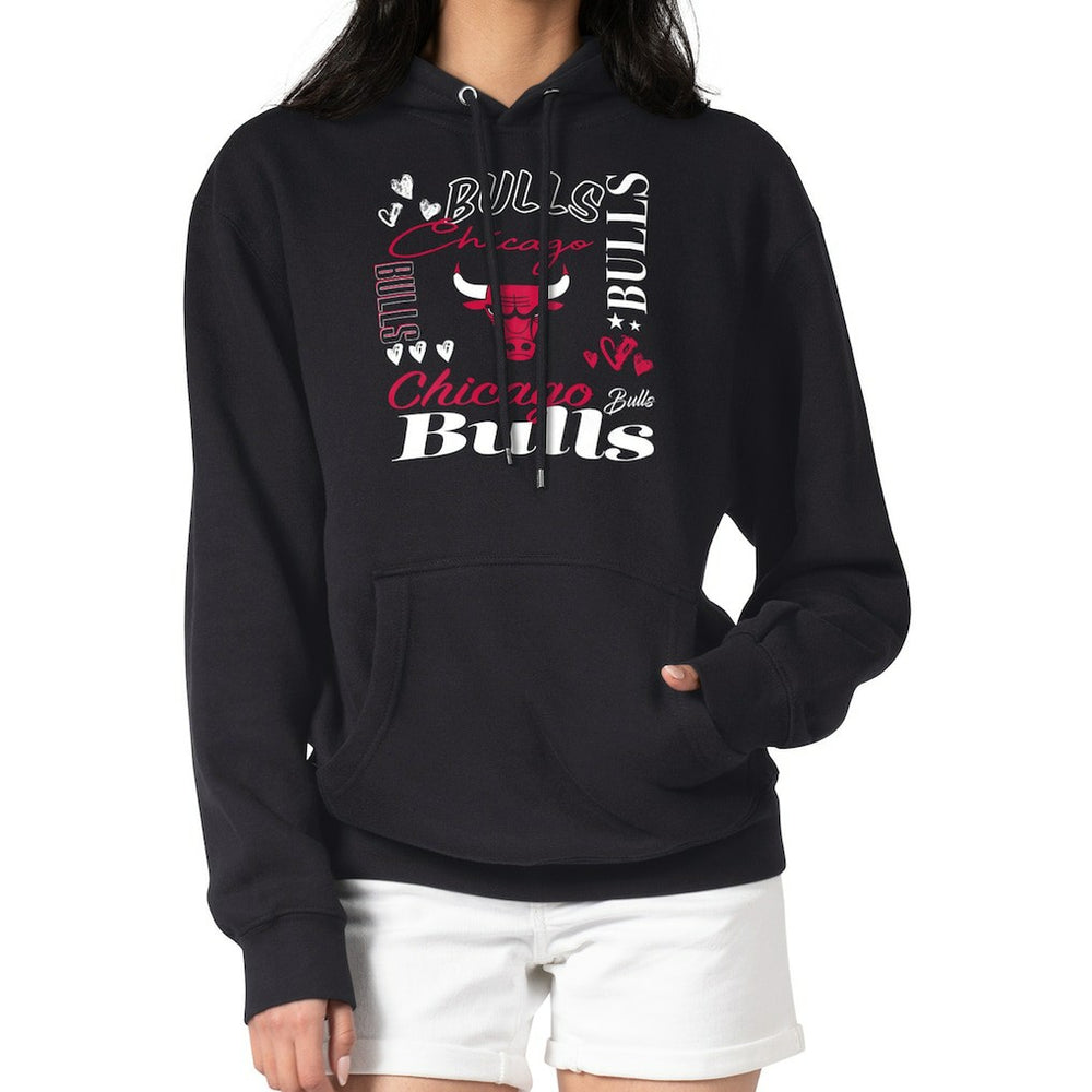 Chicago Bulls G-III 4Her by Carl Banks Women's Team Collage Graphic Fleece Pullover Hoodie Black - NBA