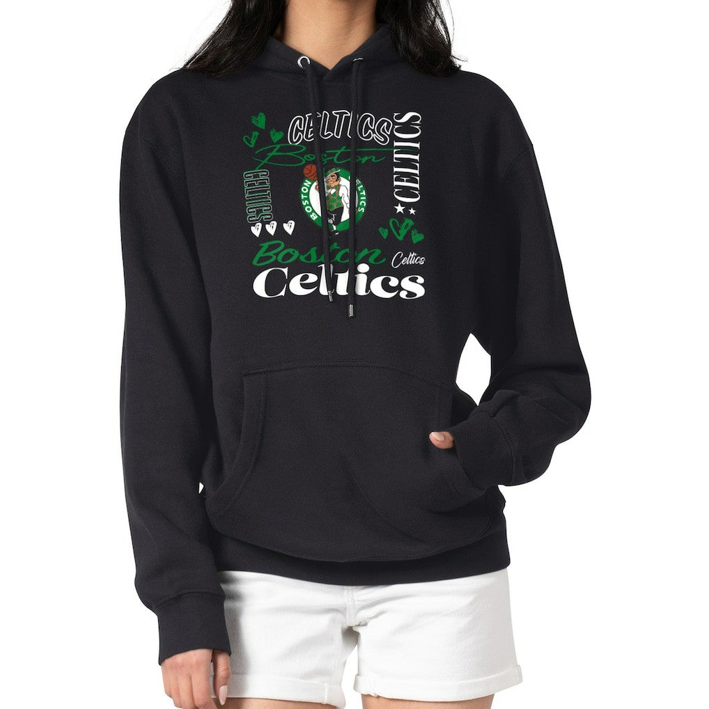 Boston Celtics G-III 4Her by Carl Banks Women's Team Collage Graphic Fleece Pullover Hoodie Black - NBA