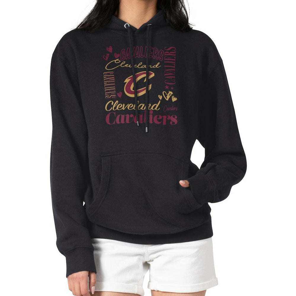 Cleveland Cavaliers G-III 4Her by Carl Banks Women's Team Collage Graphic Fleece Pullover Hoodie Black - NBA