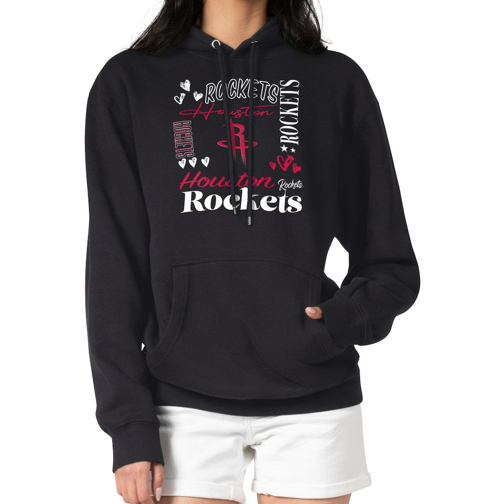 Houston Rockets G-III 4Her by Carl Banks Women's Team Collage Graphic Fleece Pullover Hoodie Black - NBA