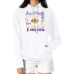 Los Angeles Lakers G-III 4Her by Carl Banks Women's Team Collage Graphic Fleece Pullover Hoodie White - NBA
