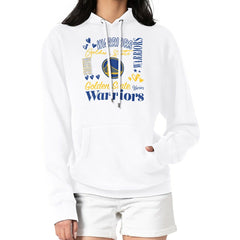Golden State Warriors G-III 4Her by Carl Banks Women's Team Collage Graphic Fleece Pullover Hoodie White - NBA