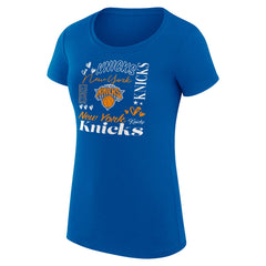 New York Knicks G-III 4Her by Carl Banks Women's Super-Slim Fit Lightweight Team Name Collage Graphic T-Shirt Blue - NBA