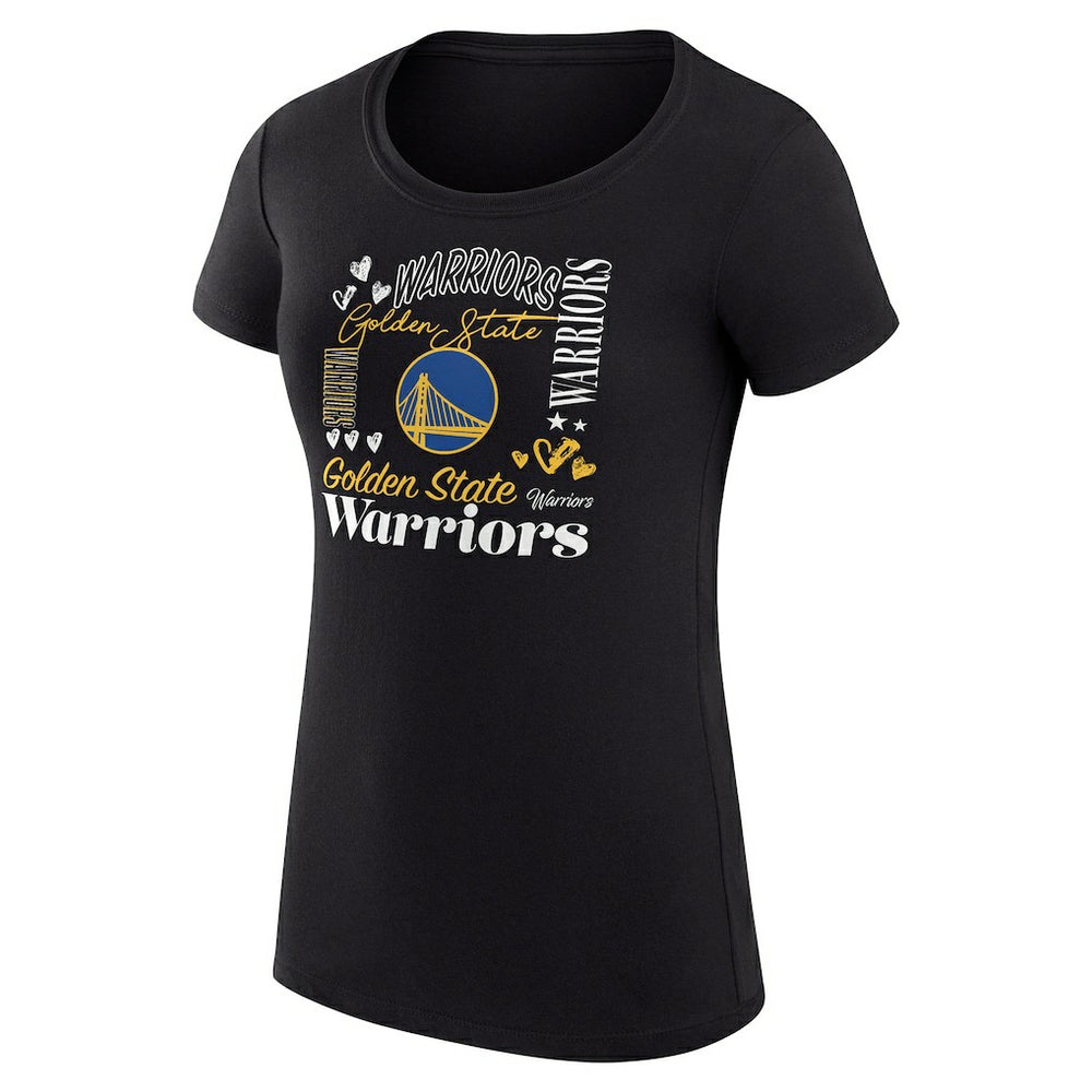 Golden State Warriors G-III 4Her by Carl Banks Women's Super-Slim Fit Lightweight Team Name Collage Graphic T-Shirt Black - NBA