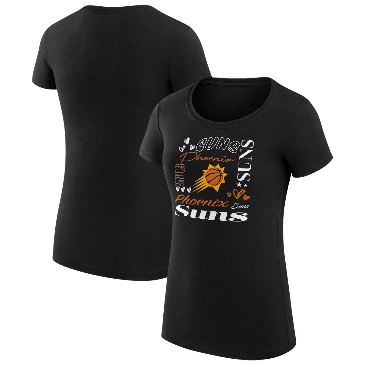 Phoenix Suns G-III 4Her by Carl Banks Women's Super-Slim Fit Lightweight Team Name Collage Graphic T-Shirt Black - NBA
