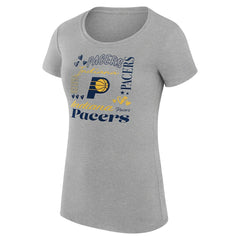 Indiana Pacers G-III 4Her by Carl Banks Women's Super-Slim Fit Lightweight Team Name Collage Graphic T-Shirt Heather Gray - NBA