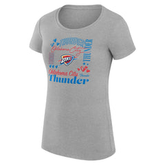 Oklahoma City Thunder G-III 4Her by Carl Banks Women's Super-Slim Fit Lightweight Team Name Collage Graphic T-Shirt Heather Gray - NBA