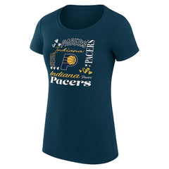 Indiana Pacers G-III 4Her by Carl Banks Women's Super-Slim Fit Lightweight Team Name Collage Graphic T-Shirt Navy - NBA