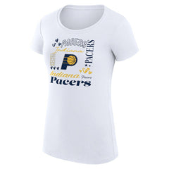 Indiana Pacers G-III 4Her by Carl Banks Women's Super-Slim Fit Lightweight Team Name Collage Graphic T-Shirt White - NBA