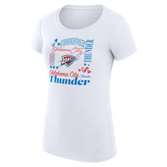 Oklahoma City Thunder G-III 4Her by Carl Banks Women's Super-Slim Fit Lightweight Team Name Collage Graphic T-Shirt White - NBA