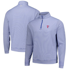 Texas Rangers Peter Millar Perth Sugar Stripe Performance Quarter-Zip Top - MLB