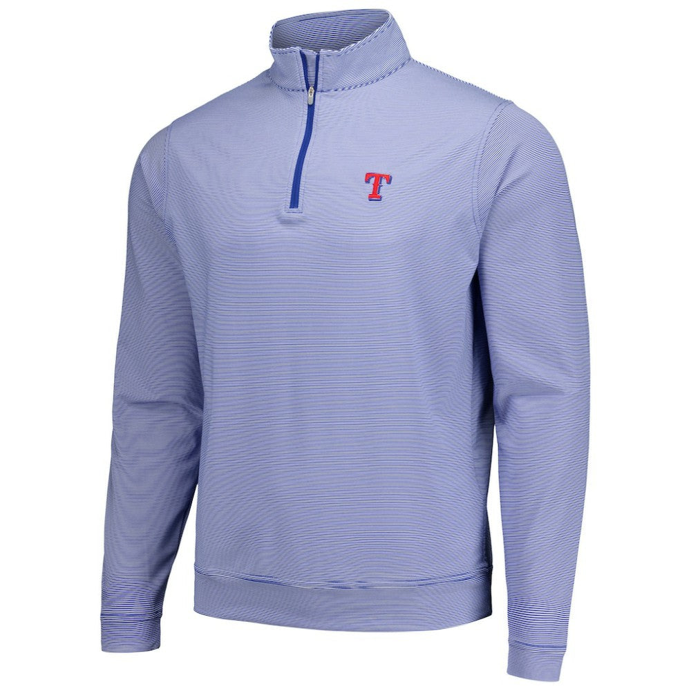 Texas Rangers Peter Millar Perth Sugar Stripe Performance Quarter-Zip Top - MLB