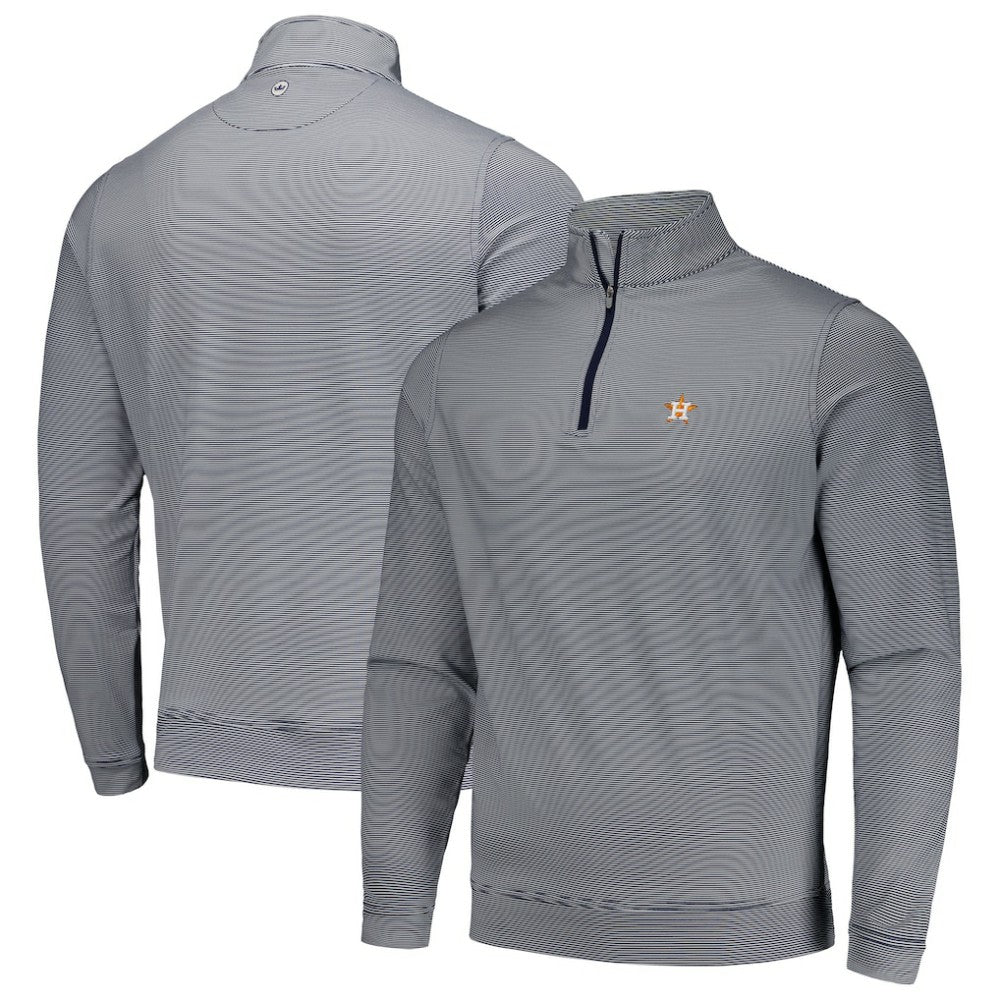Houston Astros Peter Millar Perth Sugar Stripe Performance Quarter-Zip Top - MLB