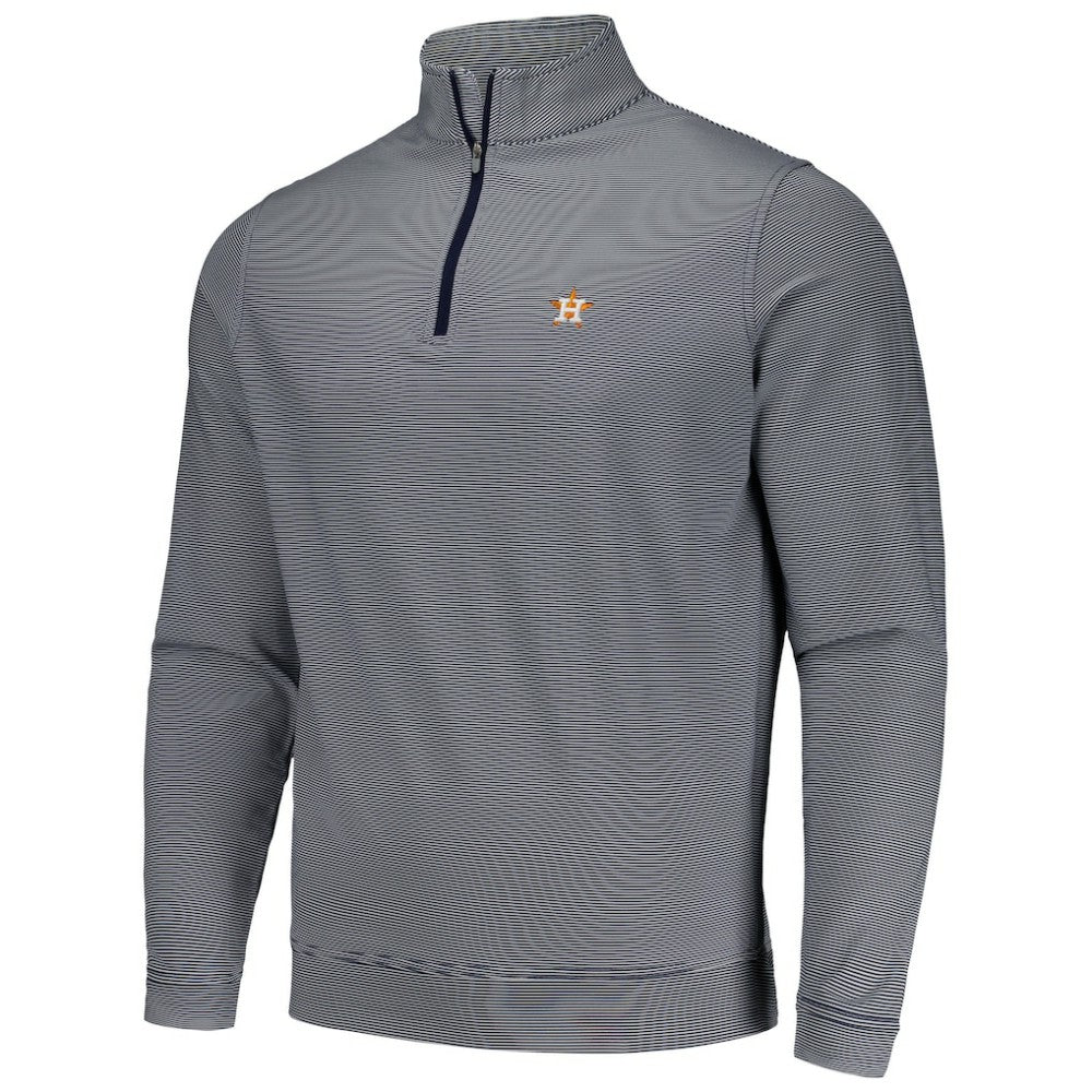 Houston Astros Peter Millar Perth Sugar Stripe Performance Quarter-Zip Top - MLB