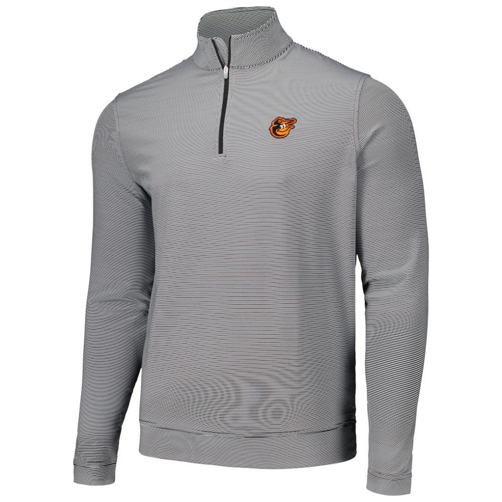 Baltimore Orioles Peter Millar Perth Sugar Stripe Performance Quarter-Zip Top - MLB