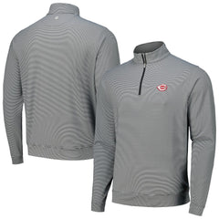 Cincinnati Reds Peter Millar Perth Sugar Stripe Performance Quarter-Zip Top - MLB