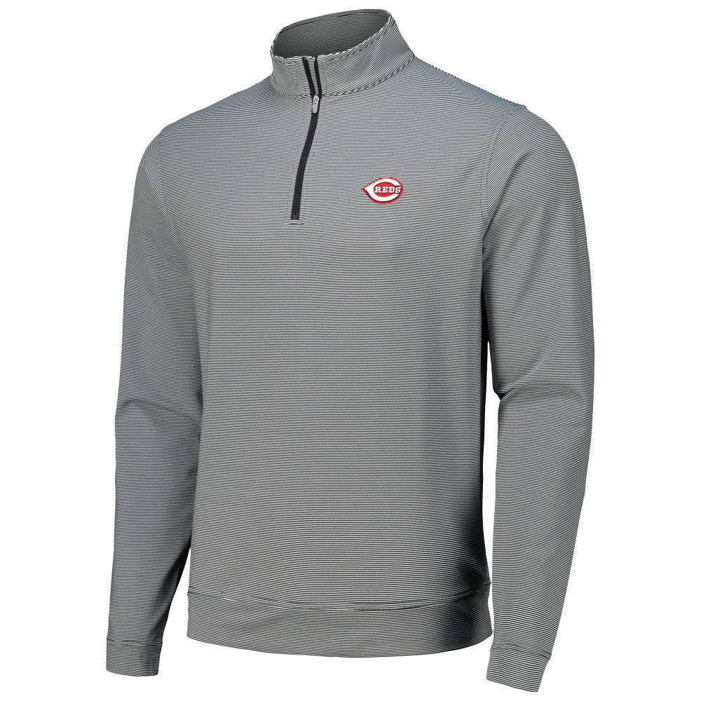 Cincinnati Reds Peter Millar Perth Sugar Stripe Performance Quarter-Zip Top - MLB