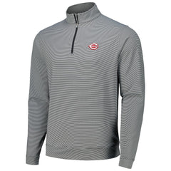 Cincinnati Reds Peter Millar Perth Sugar Stripe Performance Quarter-Zip Top - MLB