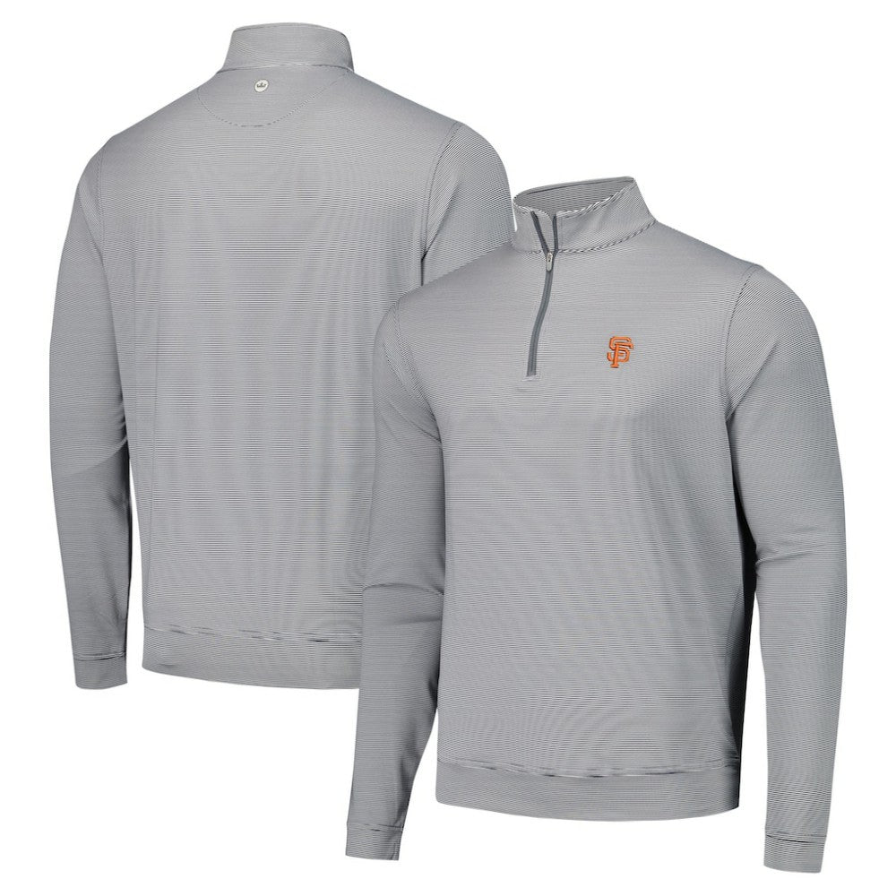 San Francisco Giants Peter Millar Perth Sugar Stripe Performance Quarter-Zip Top - MLB