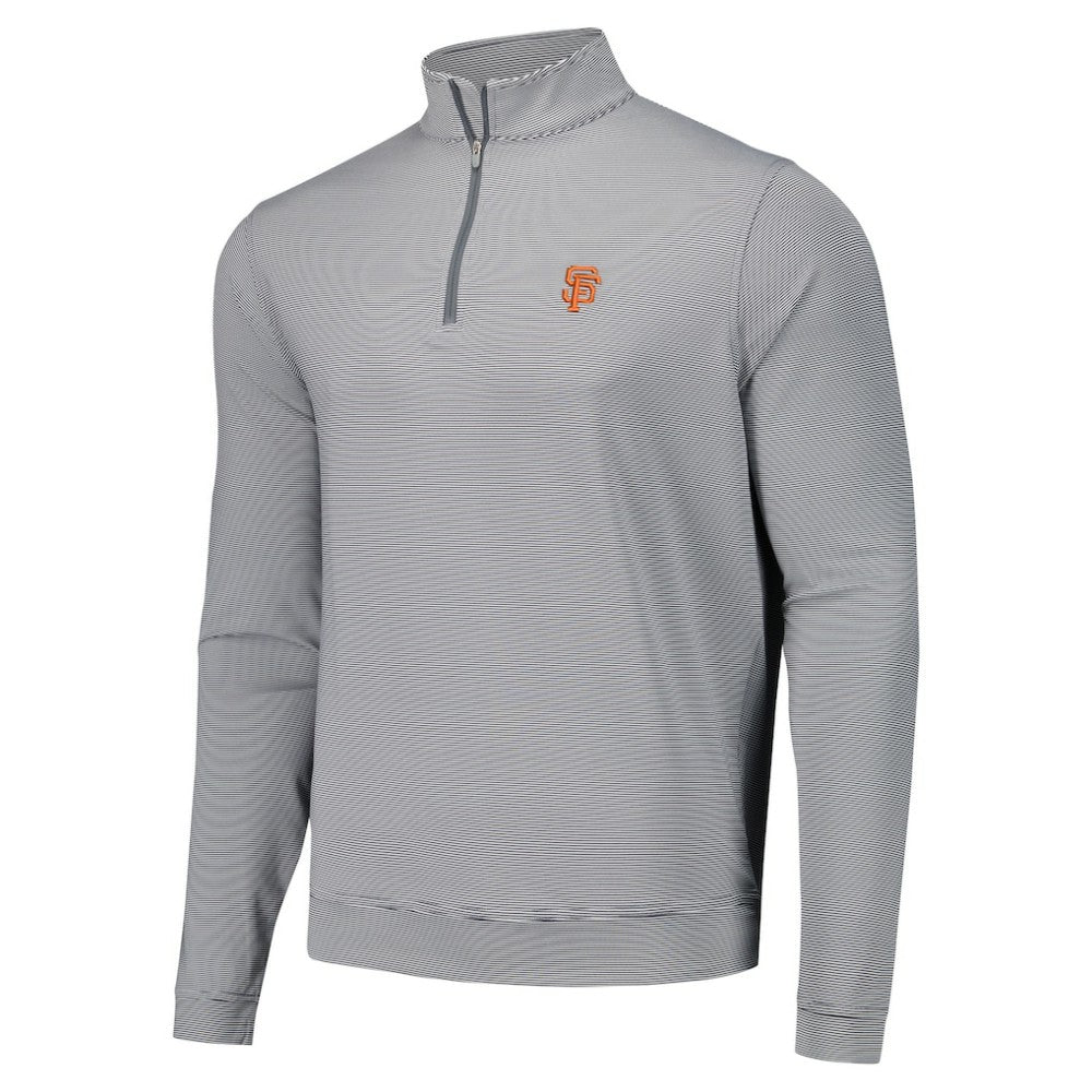 San Francisco Giants Peter Millar Perth Sugar Stripe Performance Quarter-Zip Top - MLB