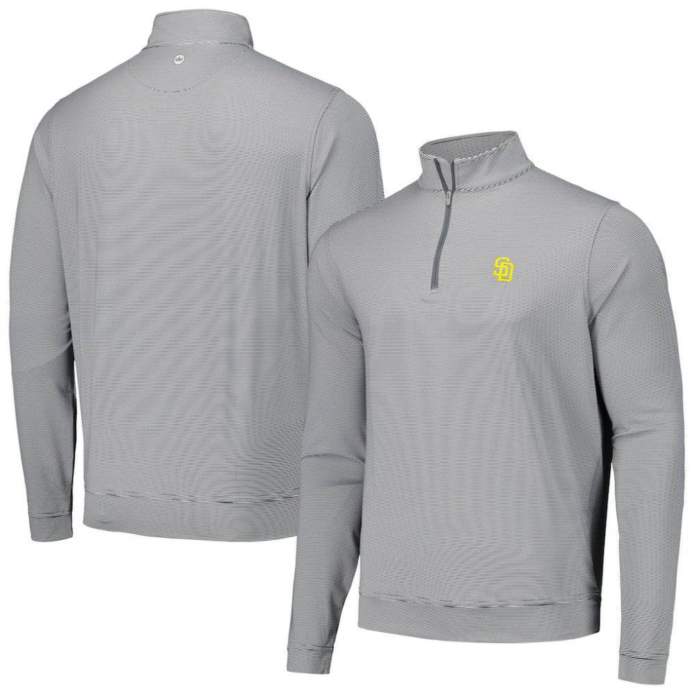 San Diego Padres Peter Millar Perth Sugar Stripe Performance Quarter-Zip Top - MLB
