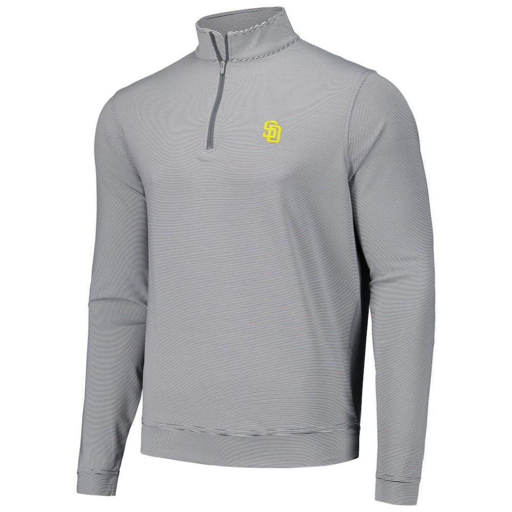 San Diego Padres Peter Millar Perth Sugar Stripe Performance Quarter-Zip Top - MLB
