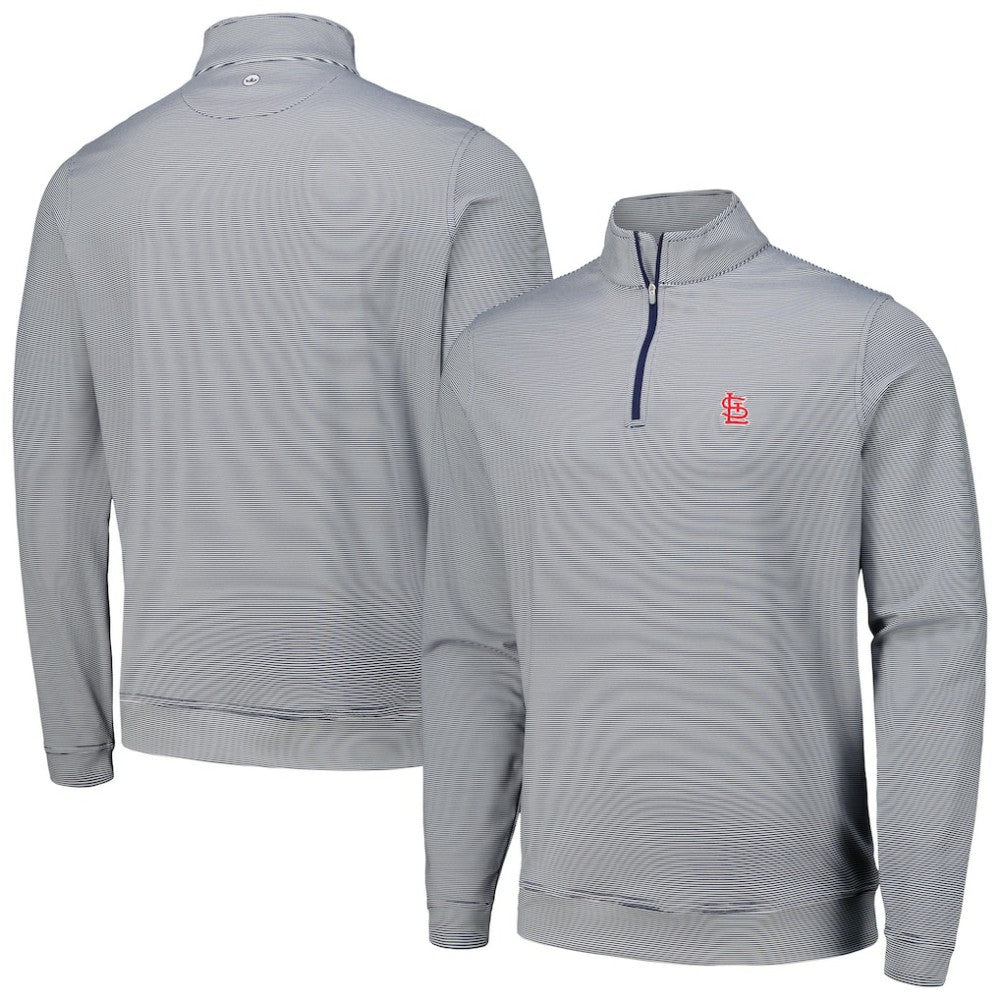St. Louis Cardinals Peter Millar Perth Sugar Stripe Performance Quarter-Zip Top - MLB