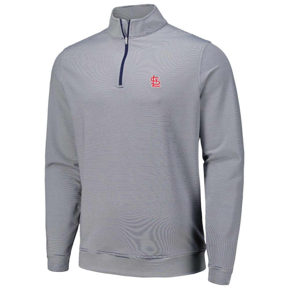 St. Louis Cardinals Peter Millar Perth Sugar Stripe Performance Quarter-Zip Top - MLB