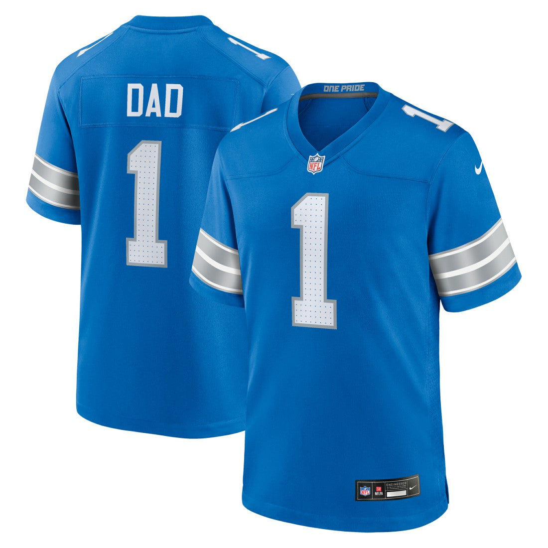 Number 1 Dad Detroit Lions Game Jersey Blue | Nike for Sale