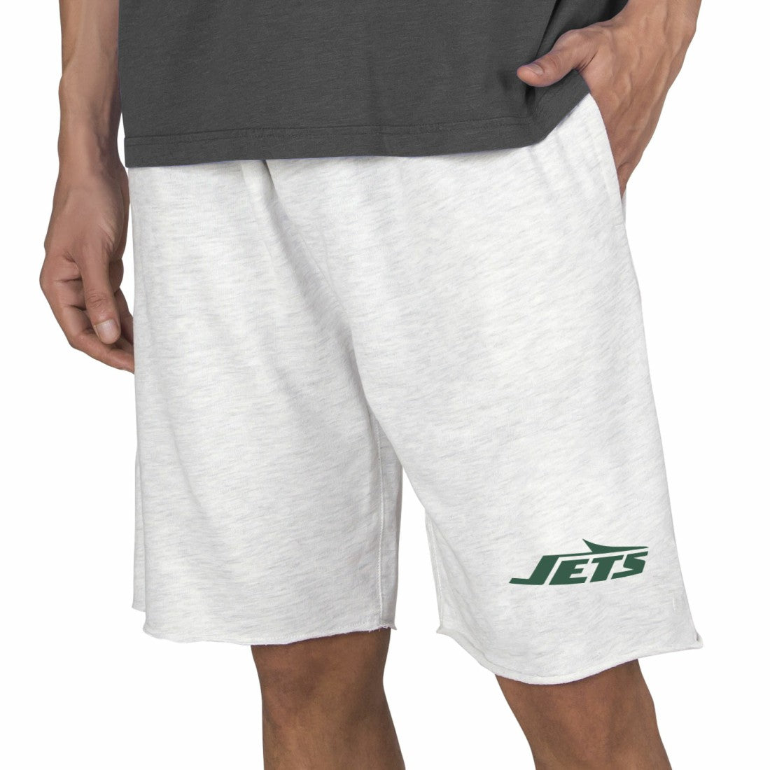 New York Jets Concepts Sport Mainstream Tri-Blend Terry Shorts Oatmeal | NFL