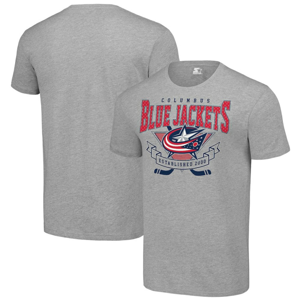 Columbus Blue Jackets Starter Team Logo Graphic T-Shirt - Heather Gray - NHL