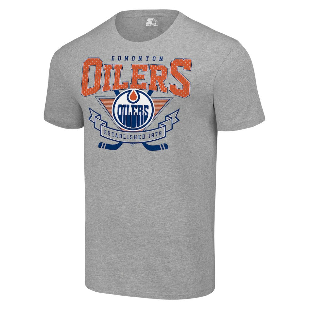 Edmonton Oilers Starter Team Logo Graphic T-Shirt - Heather Gray - NHL