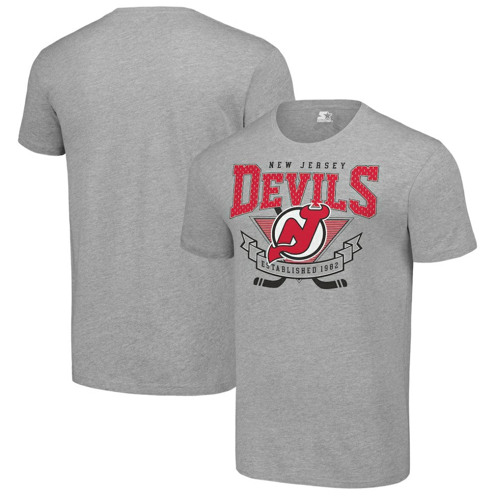 New Jersey Devils Starter Team Logo Graphic T-Shirt - Heather Gray - NHL