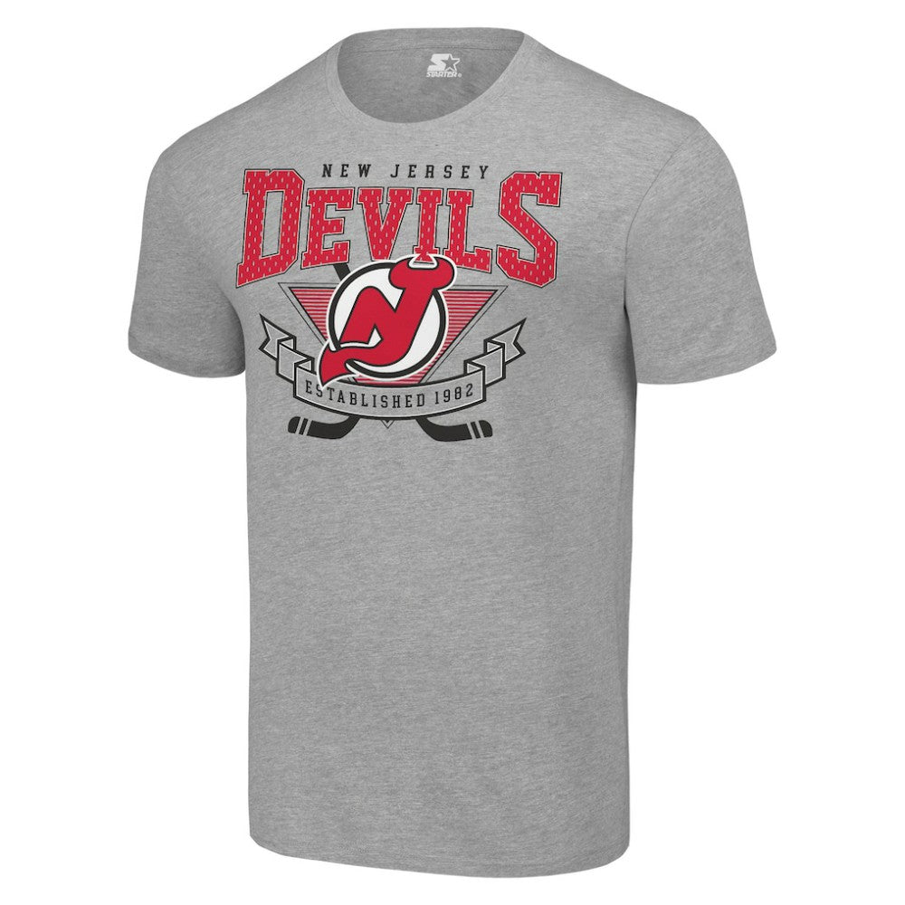 New Jersey Devils Starter Team Logo Graphic T-Shirt - Heather Gray - NHL