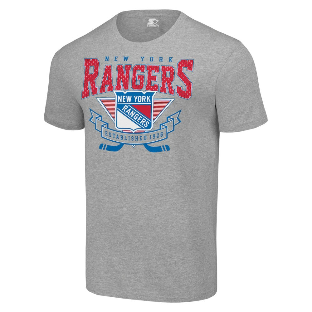 New York Rangers Starter Team Logo Graphic T-Shirt - Heather Gray - NHL