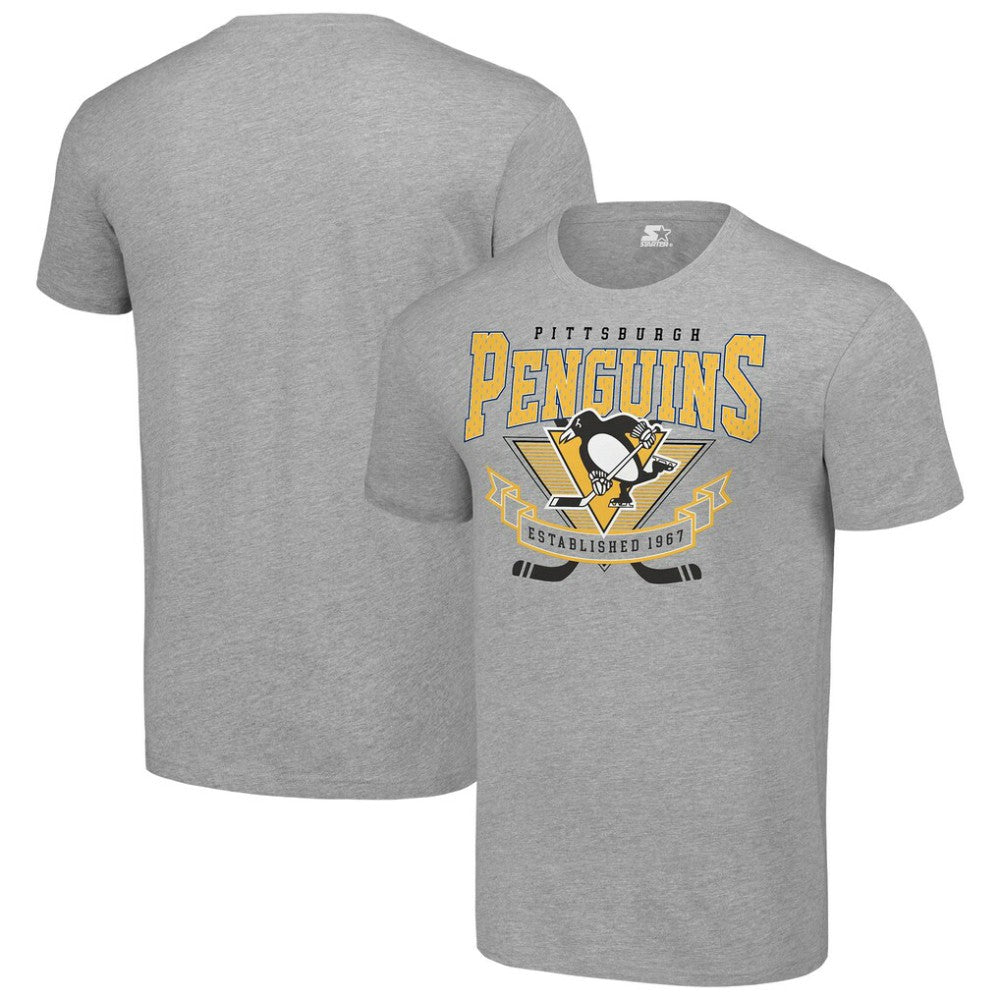 Pittsburgh Penguins Starter Team Logo Graphic T-Shirt - Heather Gray - NHL
