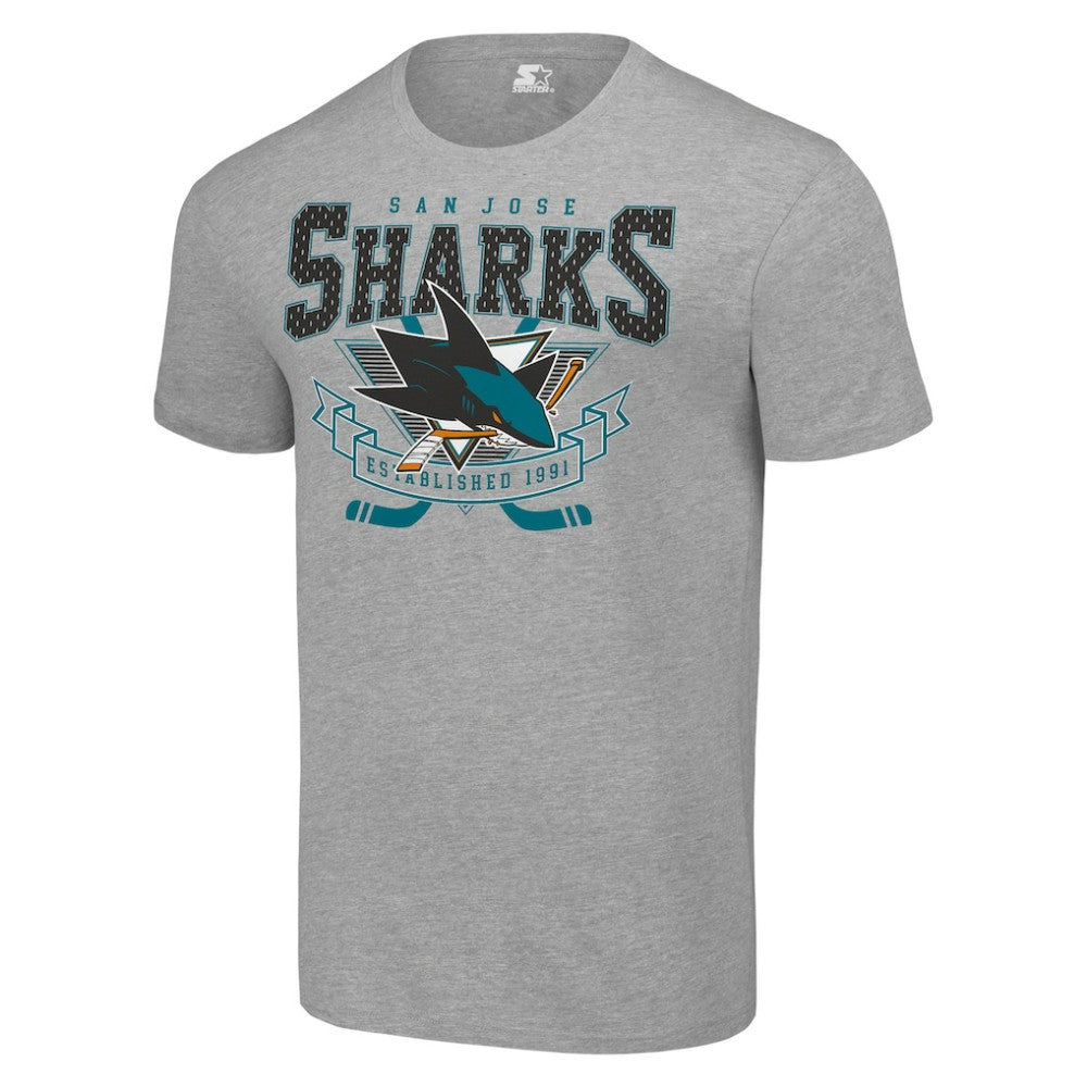 San Jose Sharks Starter Team Logo Graphic T-Shirt - Heather Gray - NHL