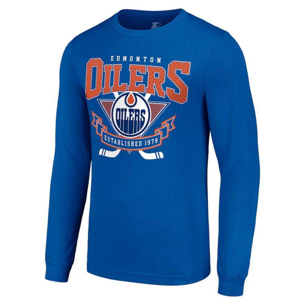 Edmonton Oilers Starter Team Logo Graphic Long Sleeve T-Shirt - Royal - NHL