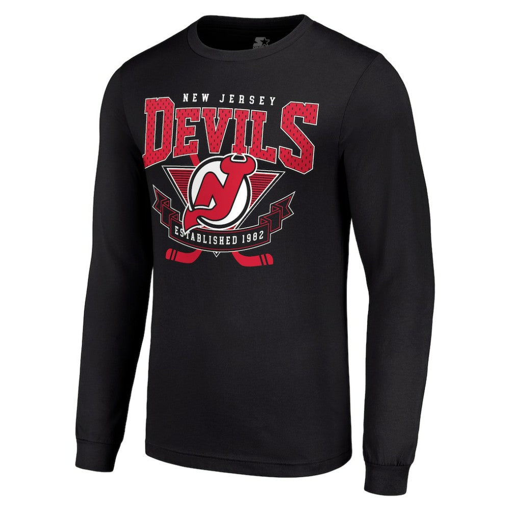 New Jersey Devils Starter Team Logo Graphic Long Sleeve T-Shirt - Black - NHL