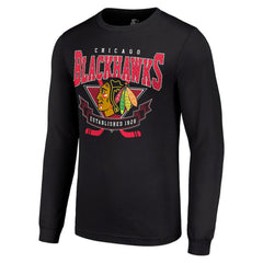 Chicago Blackhawks Starter Team Logo Graphic Long Sleeve T-Shirt - Black - NHL