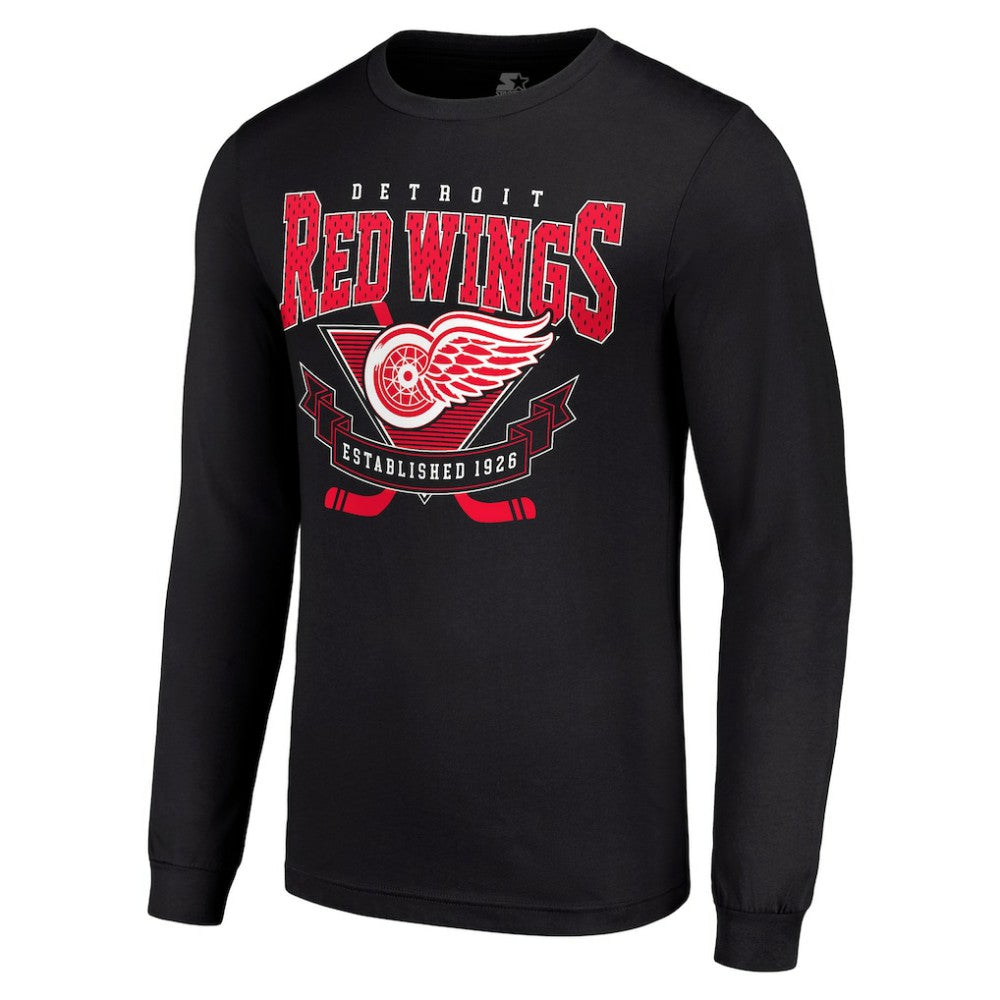Detroit Red Wings Starter Team Logo Graphic Long Sleeve T-Shirt - Black - NHL