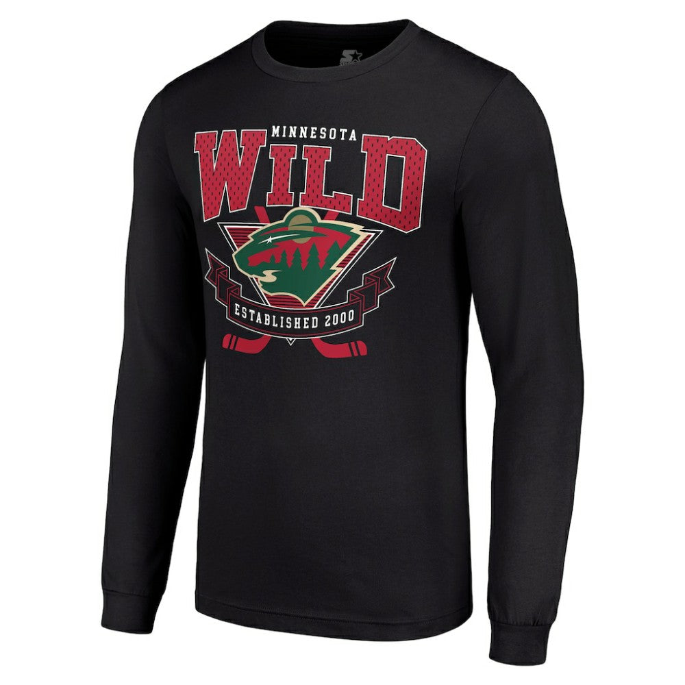 Minnesota Wild Starter Team Logo Graphic Long Sleeve T-Shirt - Black - NHL