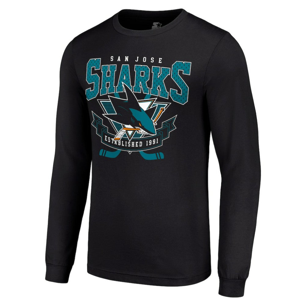 San Jose Sharks Starter Team Logo Graphic Long Sleeve T-Shirt - Black - NHL