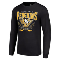 Pittsburgh Penguins Starter Team Logo Graphic Long Sleeve T-Shirt - Black - NHL