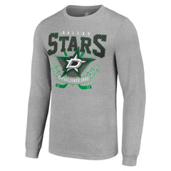 Dallas Stars Starter '80s Inspired Team Logo Long Sleeve T-Shirt - Heather Gray - NHL